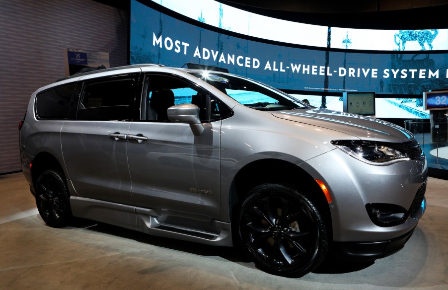 Silver 2020 Chrysler Pacifica Touring L Plus is on display at the 112th Annual Chicago Auto Show