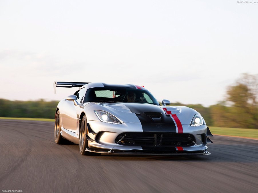 An image of a Dodge Viper out on a race track.