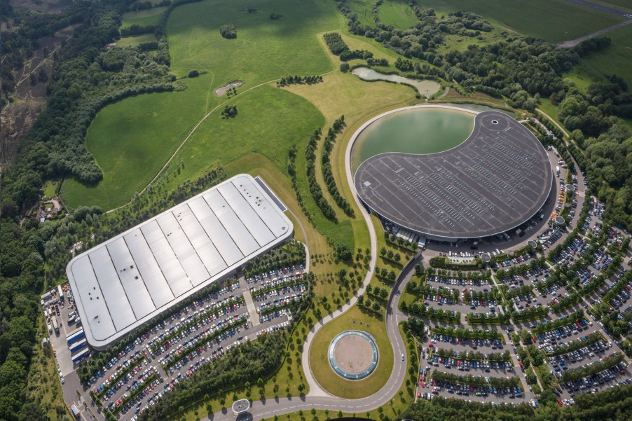 An image of the McLaren Technology Centre from the sky.