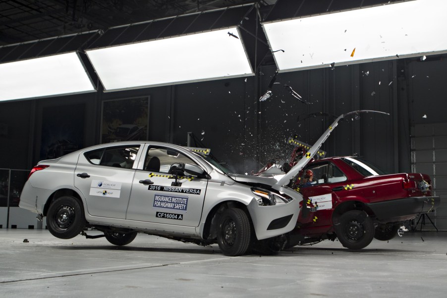 Crash testing cars mid-collision