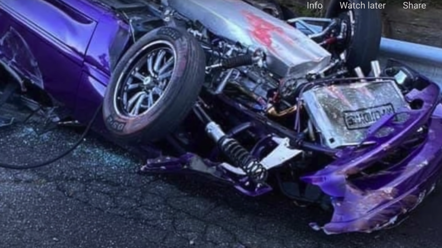 No-prep Mustang drag race crash