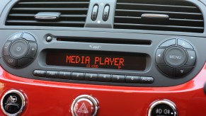 Detail of dashboard and stereo in a Fiat 500 car, February 12, 2008. (Photo by Gavin Roberts/Official Windows magazine via Getty Images)