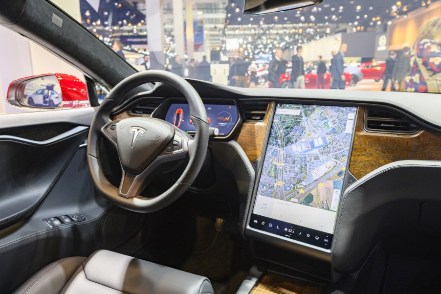 Tesla uses Tesla navigation to help guide you