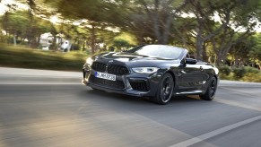 A dark gray convertible bmw m8