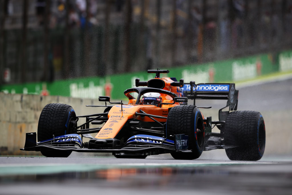 An f1 car on the track