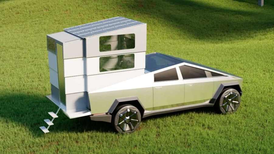 The Tesla Cybertruck with Cyberlandr Camper