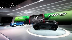 A kia niro and kia soul on display