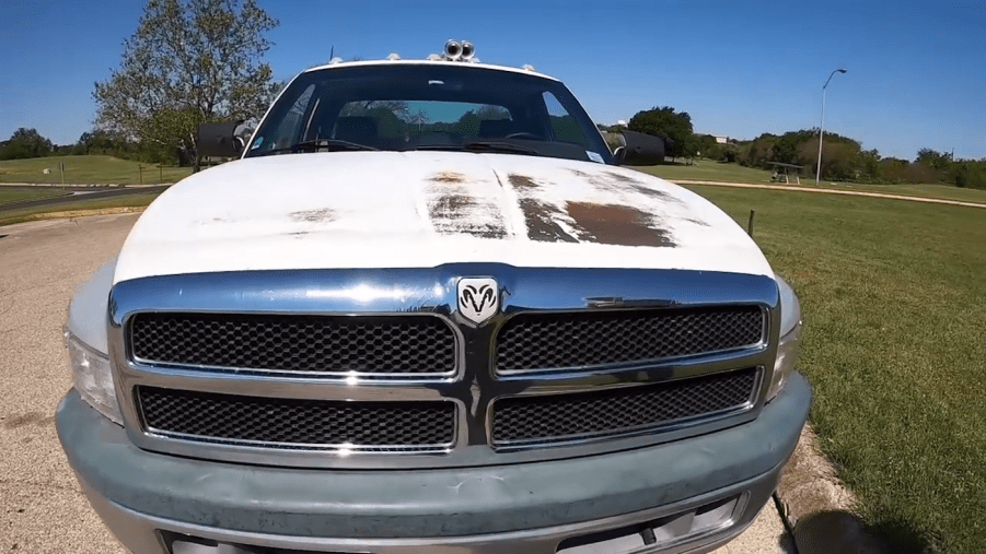 Up close grille photo of a 1997 Ram 3500 with 1.5 million miles