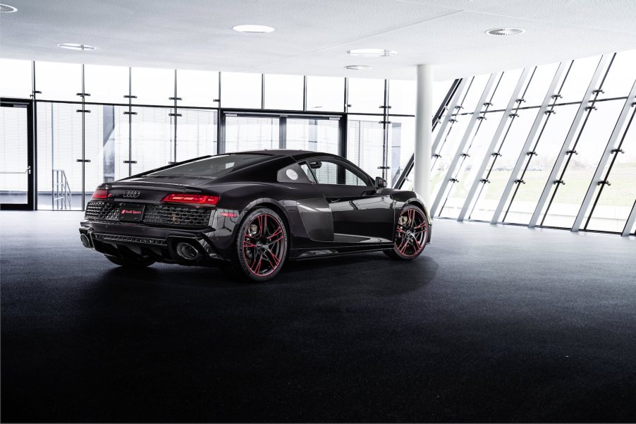 A black 2021 Audi R8 RWD Panther Edition supercar