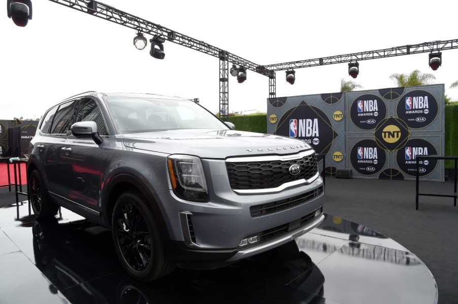 A Kia Telluride SUV on display at an award show