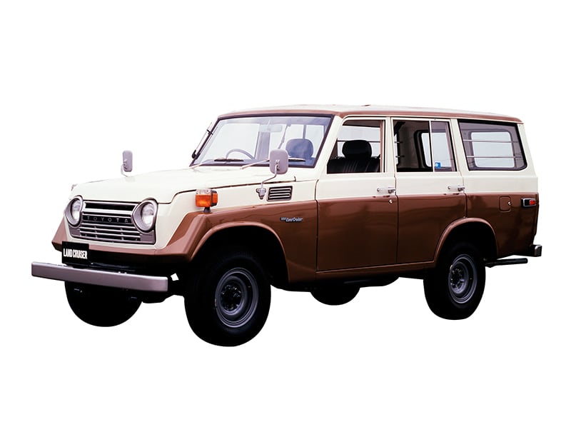 a press photo of the Toyota Land Cruiser 55 series wagon against a white backdrop