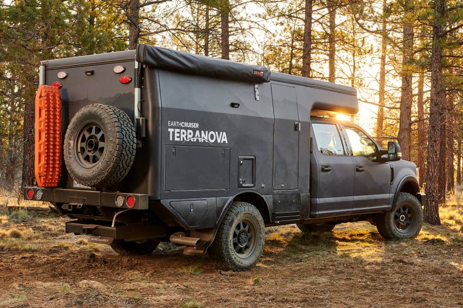 EarthCruiser's new truck camper in the forest