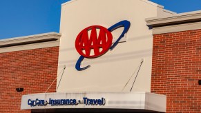 The AAA logo on one of its stores