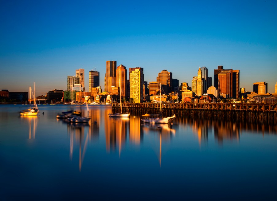 The Boston skyline in the morning light on September 8, 2014