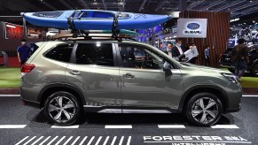 A Subaru Forester sits on display