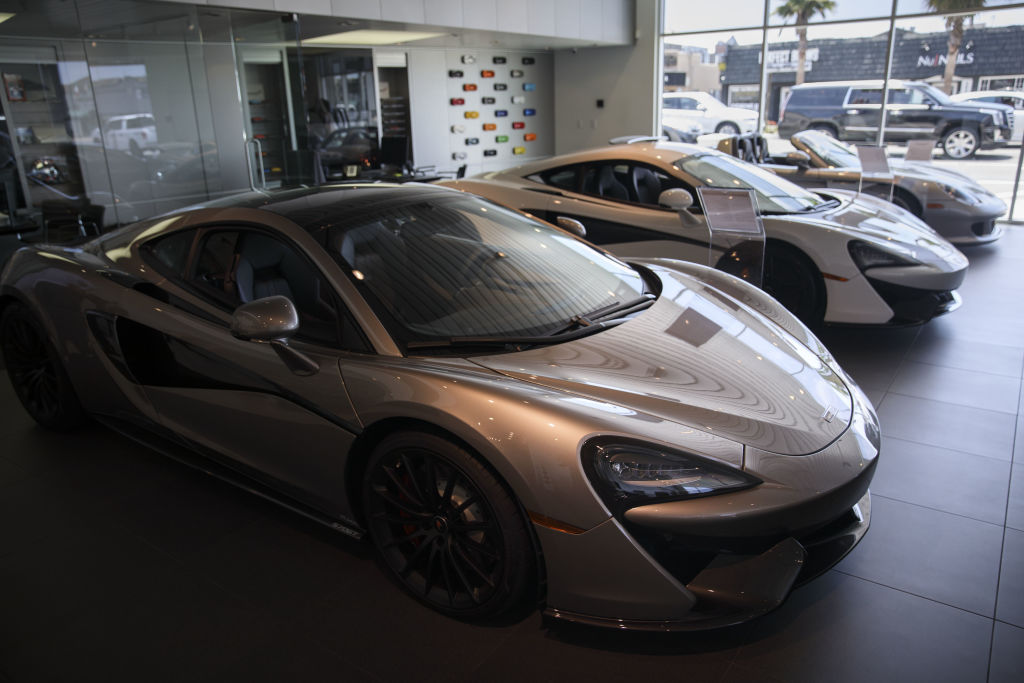 exotic car dealership showroom