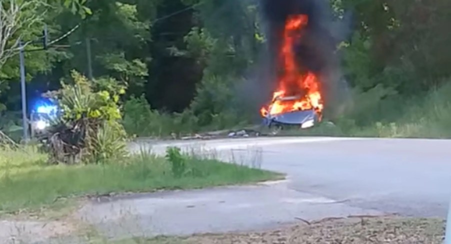 police chase ends in explosion due to fuel horading