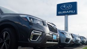 subaru logo at a dealership