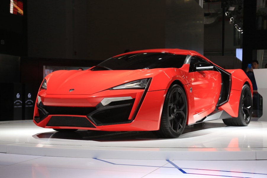 An image of a Lykan HyperSport parked indoors.