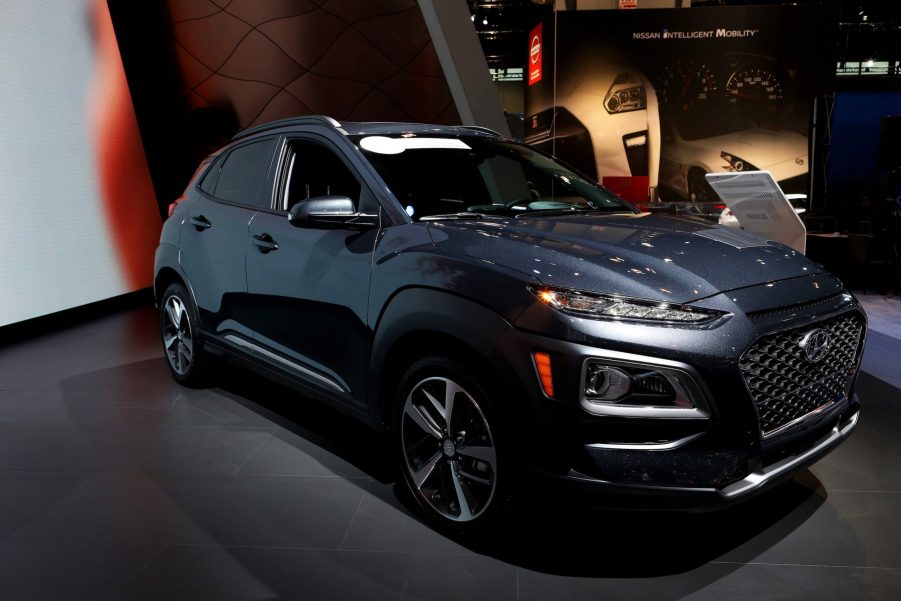 Black 2019 Hyundai Kona is on display at the 111th Annual Chicago Auto Show