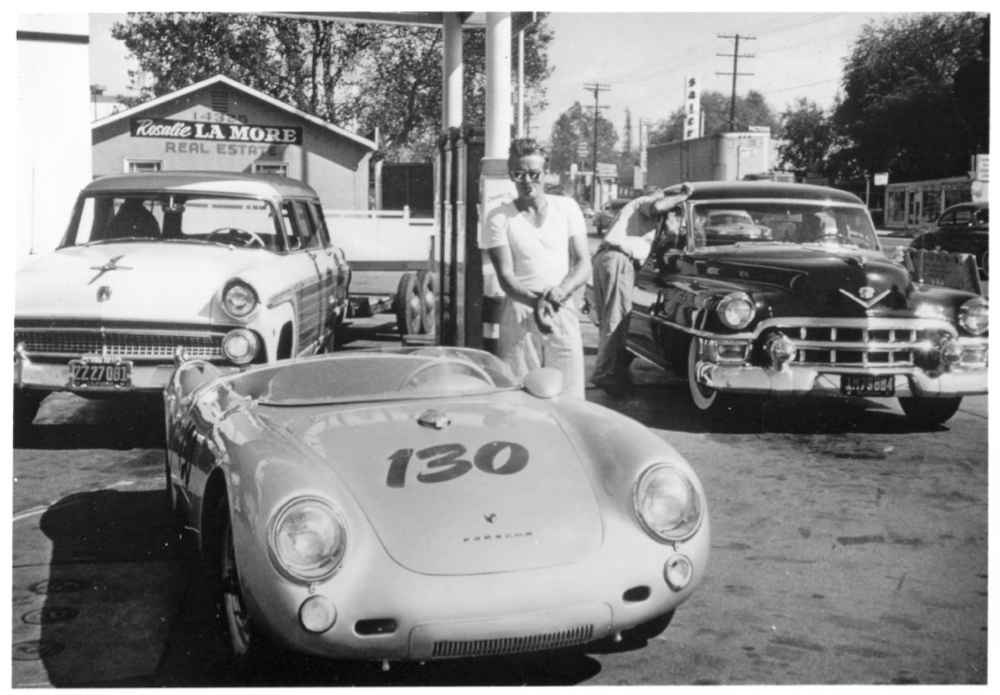 James Dean gassing up Porsche