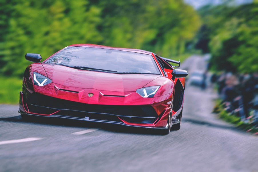 A red Lamborghini Aventador S