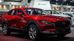 A red Mazda CX-30 at the Mazda stand during the 42nd Bangkok International Motor Show 2021