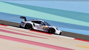 A Porsche sports car on the track