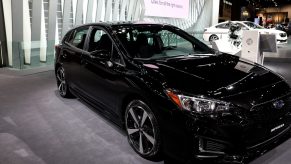 Black 2019 Subaru Impreza is on display at the 111th Annual Chicago Auto Show