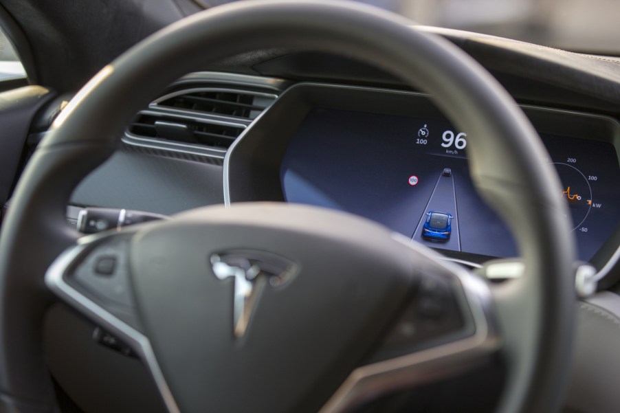 The interior of a Tesla Model S