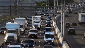 Lanes on Interstate 93 in Boston on July 14, 2020