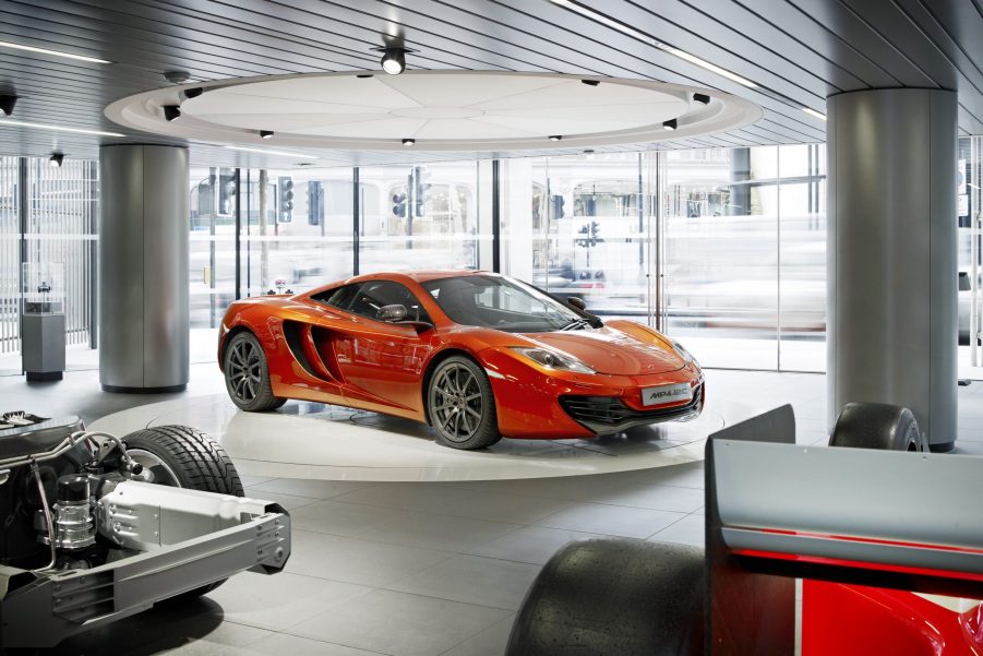 A volcanic orange mclaren mp4-12c