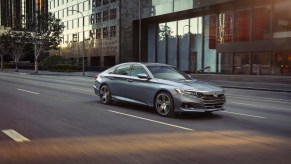 A grey 2021 Honda Accord, one of the best road trip cars