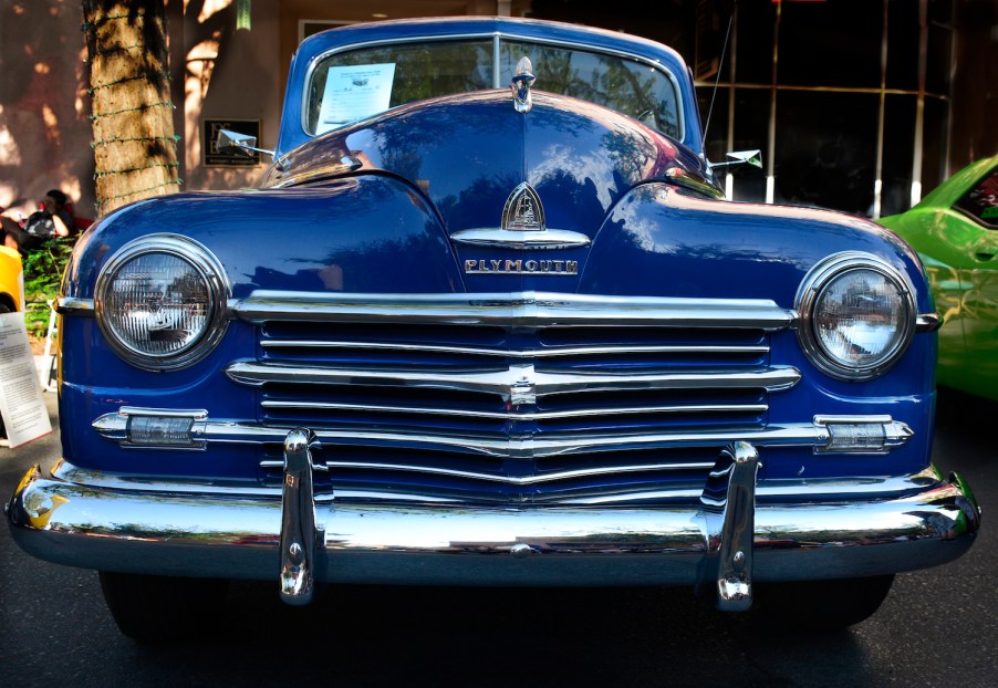 1948 Plymouth coupe classic car on display