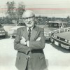 On September 8, 1977, C.O. Hurly, president of Chrysler Canada Ltd., stands in front of four 1978 models: the Plymouth Sapporo (left), Dodge Magnum XE, Chrysler Town & Country LeBaron, and Dodge Challenger, a subcompact