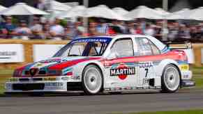 The Martini Alfa Romeo DTM car on track