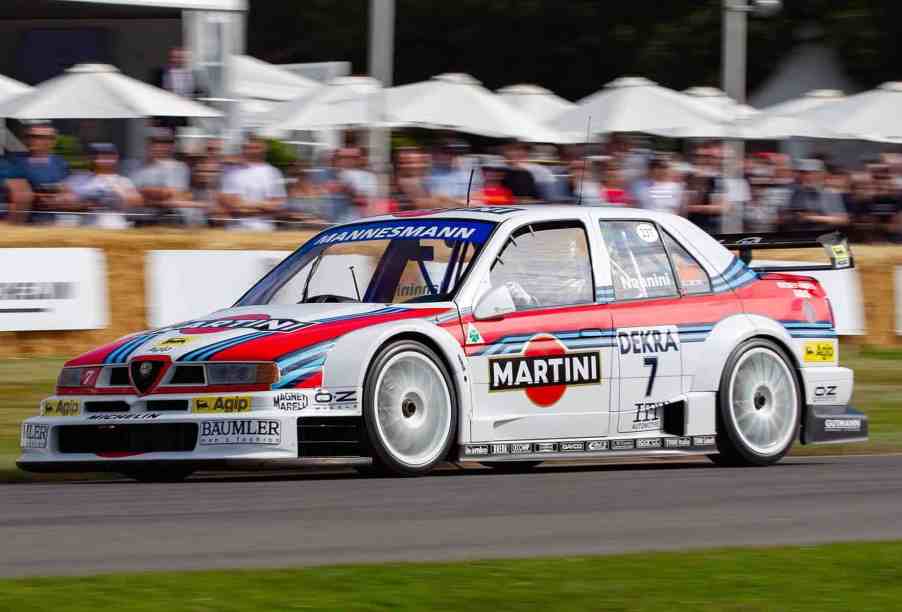 The Martini Alfa Romeo DTM car on track