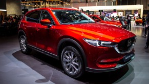 A red metallic 2019 Mazda CX-5 on display at the 89th Geneva International Motor Show on March 5, 2019