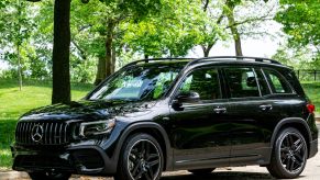 A black 2021 Mercedes-AMG GLB 35 in a park parking lot