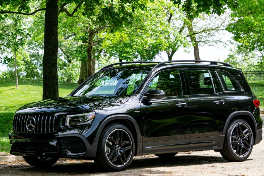 A black 2021 Mercedes-AMG GLB 35 in a park parking lot