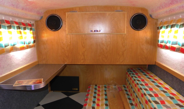 American Dream travel trailer with retro interior details 