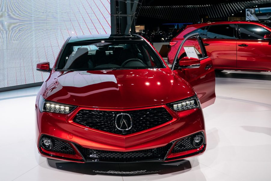 A Honda Motor Co. Acura TLX special edition sedan is displayed during the 2019 New York International Auto Show (NYIAS)