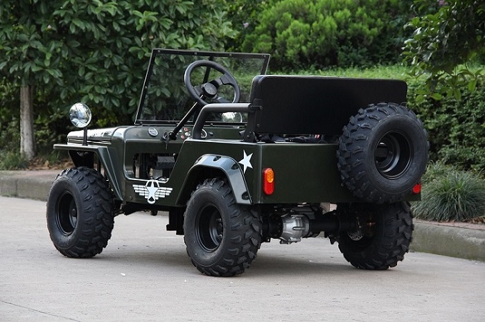 rear 3/4 view of Alibaba Mini Jeep