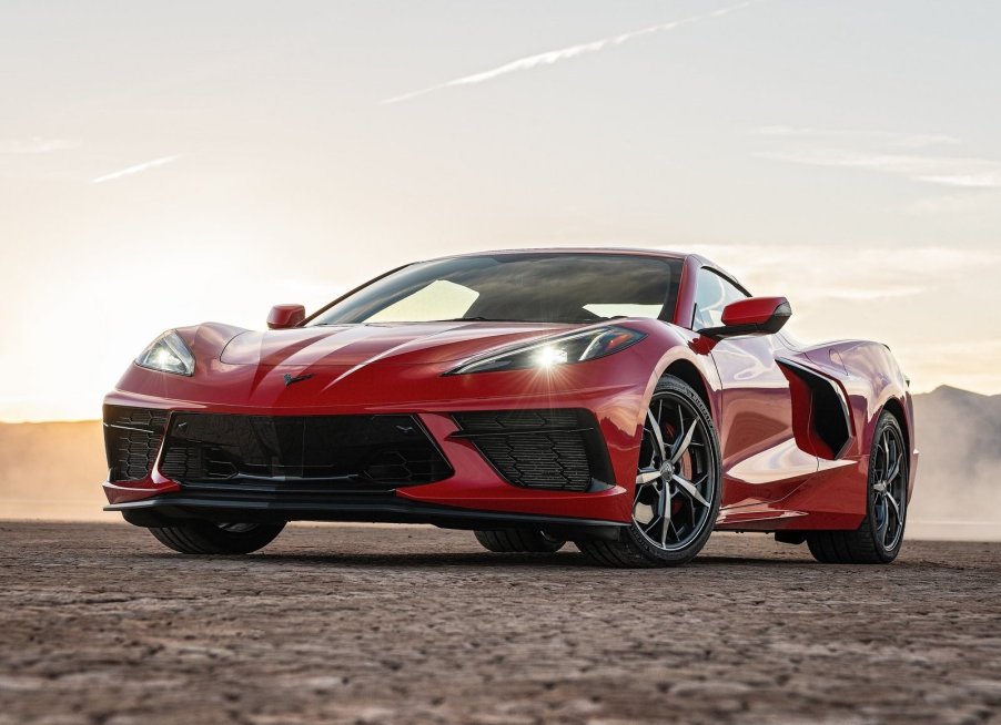 An image of a 2021 Chevrolet Corvette C8 parked outdoors.