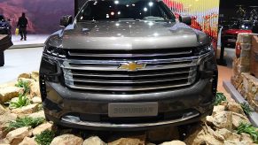 A Chevrolet Suburban car is on displayed during the 19th Shanghai International Automobile Industry Exhibition