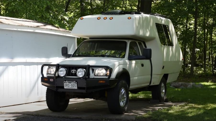 2001 Toyota Tacoma camper mashed up with a 1978 Toyota Chinook is the perfect camper truck