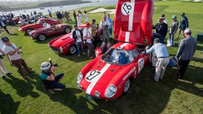 A lineup of classic cars at 2015 Pebble Beach Concours d'Elegance in Pebble Beach, if you're selling a classic car, you might consider selling it at a car show