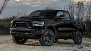 A black 2021 Ram.