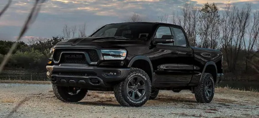 A black 2021 Ram.