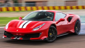 An image of a Ferrari 488 Pista out on a track.